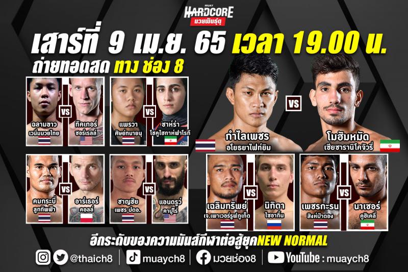 สรุปผลมวย มวยฮาร์ดคอร์ มวยพันธุ์ดุ ประจำวันเสาร์ที่ 9/4/2565