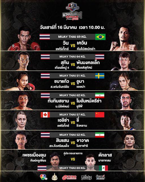 สรุปผลมวย FAIRTEX FIGHT มวยมันส์พันธุ์ EXTREME ประจำวันเสาร์ที่ 16/3/2567