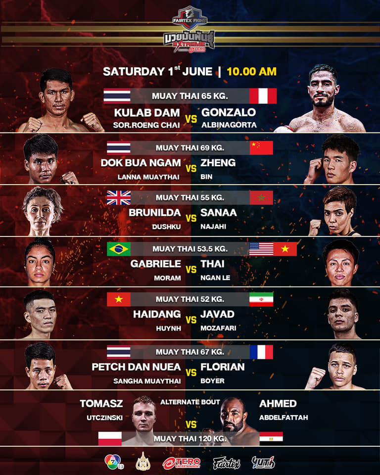 สรุปผลมวย FAIRTEX FIGHT มวยมันส์พันธุ์ EXTREME ประจำวันเสาร์ที่ 1/6/2567