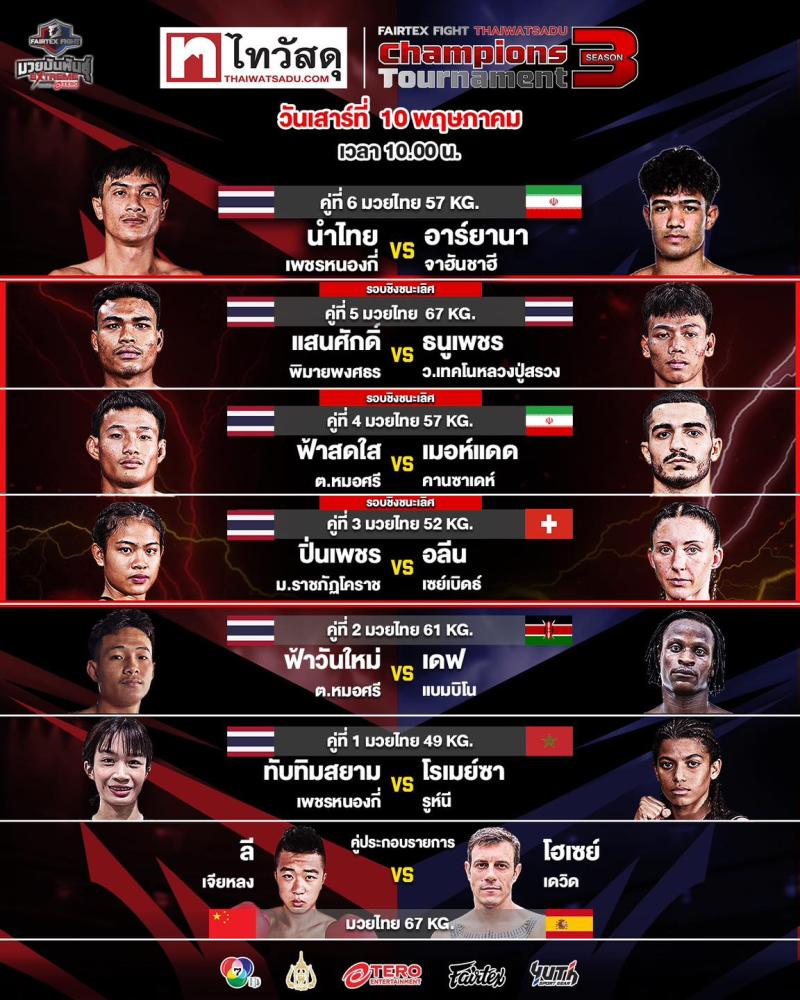สรุปผลมวย FAIRTEX FIGHT มวยมันส์พันธุ์ EXTREME ประจำวันเสาร์ที่ 10/5/2568