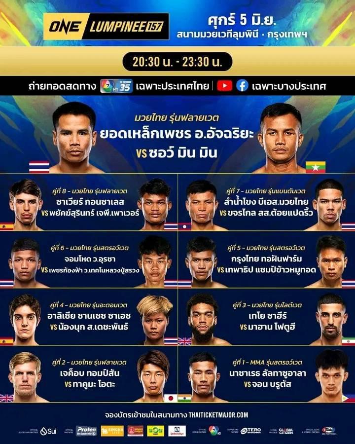 สรุปผลมวย ศึกวันแชมเปียนชิพลุมพินี ประจำวันศุกร์ที่ 5/6/2569